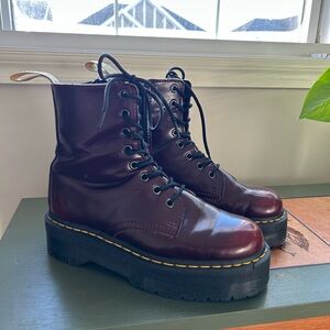 Dr. Martens Red Jadon Platform Boots